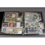 A collection of British and World bank notes, in Collectors Folder, including several Scottish