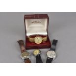 Four vintage and modern wristwatches, including a mid sized Technos, a Bulova automatic, a Rotary in