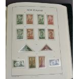 An interesting New Zealand collection of stamps, presented in a green Leuchtturn folder, with