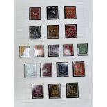 A good collection of WWII German Third Reich stamps, in a red folder with many pages of used and