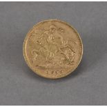 A Victorian half sovereign, dated 1899, Old Head, VF