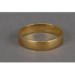 A 1950s 22ct gold gentleman's wedding band, hallmarked, 4.5g and size V
