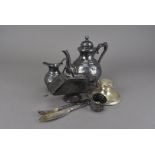A collection of 19th & 20th century silver and silver plated items, including a small Chinese