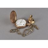 A vintage Waltham rolled gold full hunter pocket watch, together with a Victorian pinchbeck fob seal