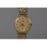 A 1960s 9ct gold Smiths Everest gentleman's wristwatch, circular with Arabic numerals and