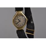 An Art Deco period 18ct gold cased lady's wristwatch, possibly retailed through Elkington & Co, on