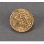 A George V half sovereign, dated 1912, VF