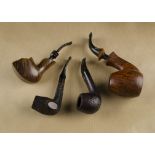 Four Bari briar estate pipes, comprising a large Wiking hand shaped example with briar signed