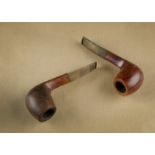 Two Japanese Tsuge polished briar estate pipes, comprising two of the same model Asakusa 513, with a