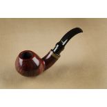 A Karl Erik Ottendahl unsmoked briar pipe, apple shaped cherry mixed grain, with blonde coloured