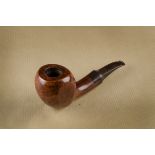A Kaj Nielson Danish briar estate pipe, the sitter, smooth finish with a mixed grain, marked to