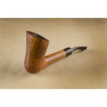 A Savinelli Autograph no.4, briar estate pipe, the half and half decorated pipe, half rusticated and