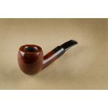 A Tsuge briar estate pipe, titled Asakusa no.510, with flame birds eye mixed grain, hand cut logo