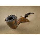A CHP-X briar estate pipe, the sitter with smooth and partial sandblasted panels, also having a