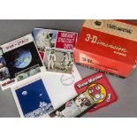 Viewmaster and Slides, A 3-D Viewer by Viewmaster together with items related to the Moon to include