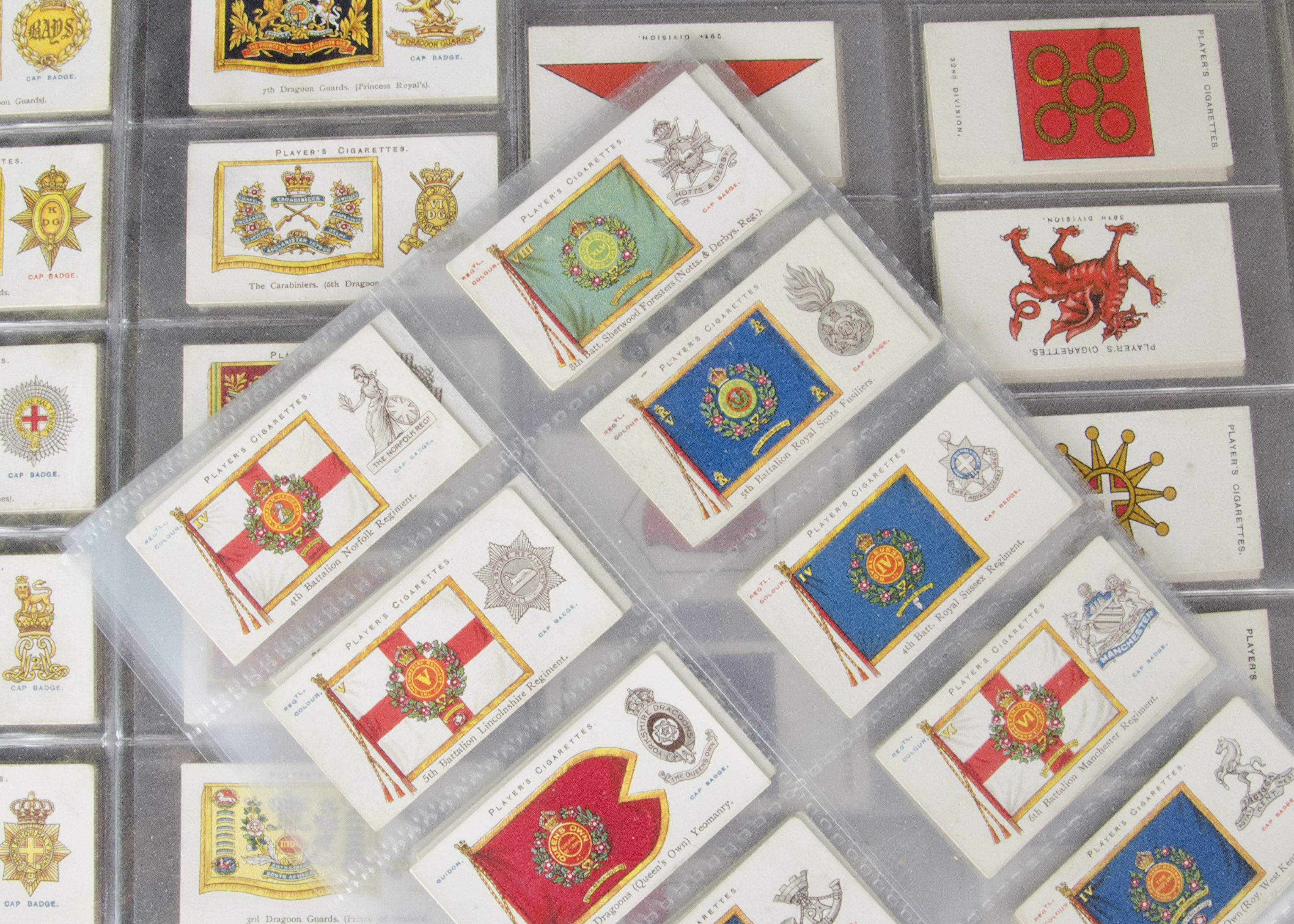 Cigarette Cards, Military, Badges and Signs, Players sets to include Regimental Colours & Cap Badges