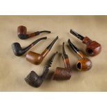 A Collection of Danish briar pipes, comprising a Refbjerg, Second with rusticated bowl, with logo