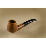A Karl Erik unsmoked briar pipe, the smooth flame grain, with hand cut logo marked stem, marked to