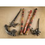 A collection of ethnographical pipes, including two opium examples etc (parcel)