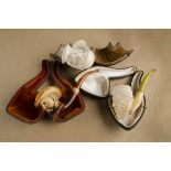 Three cased meerschaum pipes, one carved as Baden Powell, another as Turkish gentleman wearing