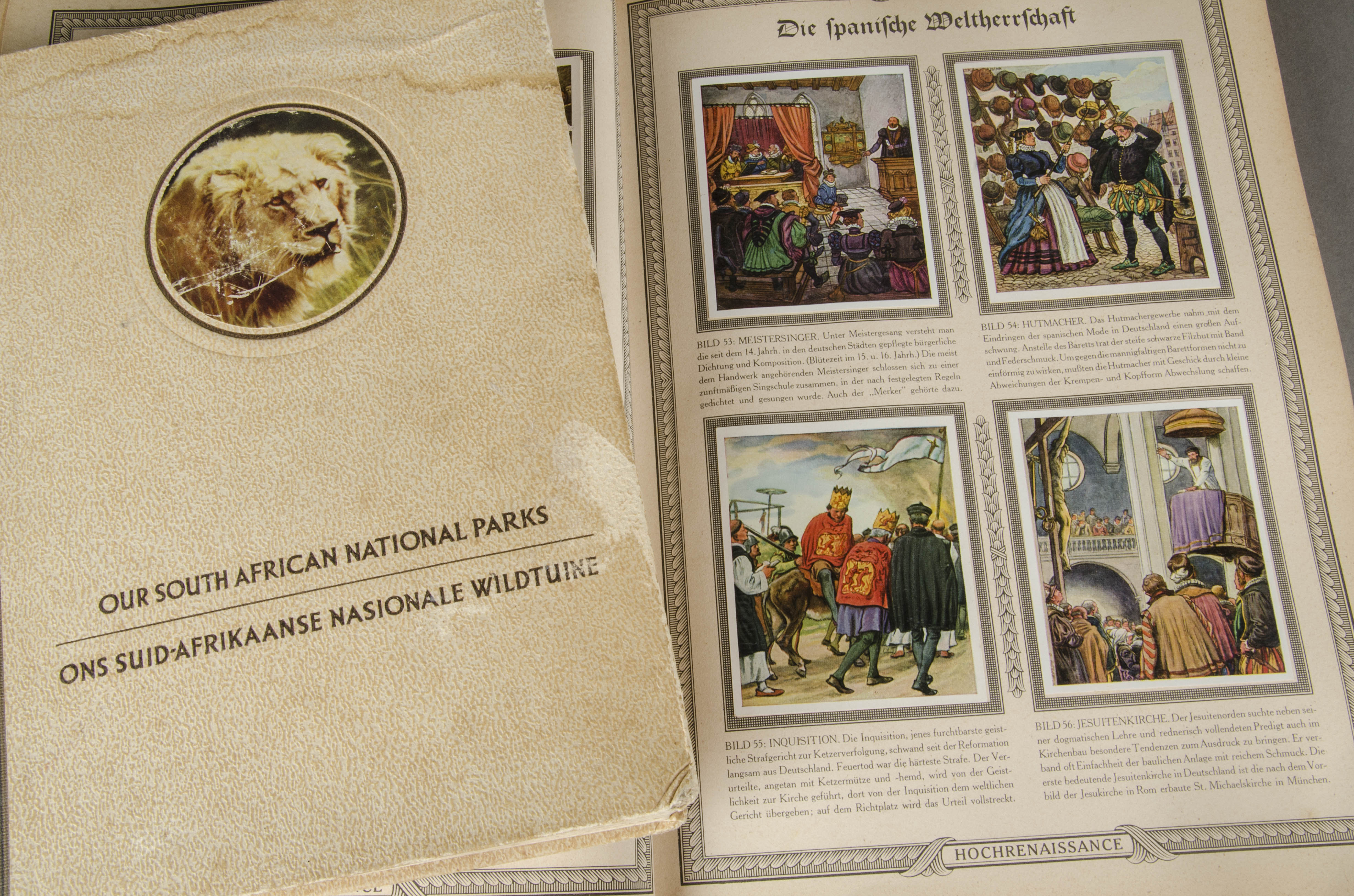 Foreign Cigarette Cards, Mixture, two printed completed books, entitled Our South African National