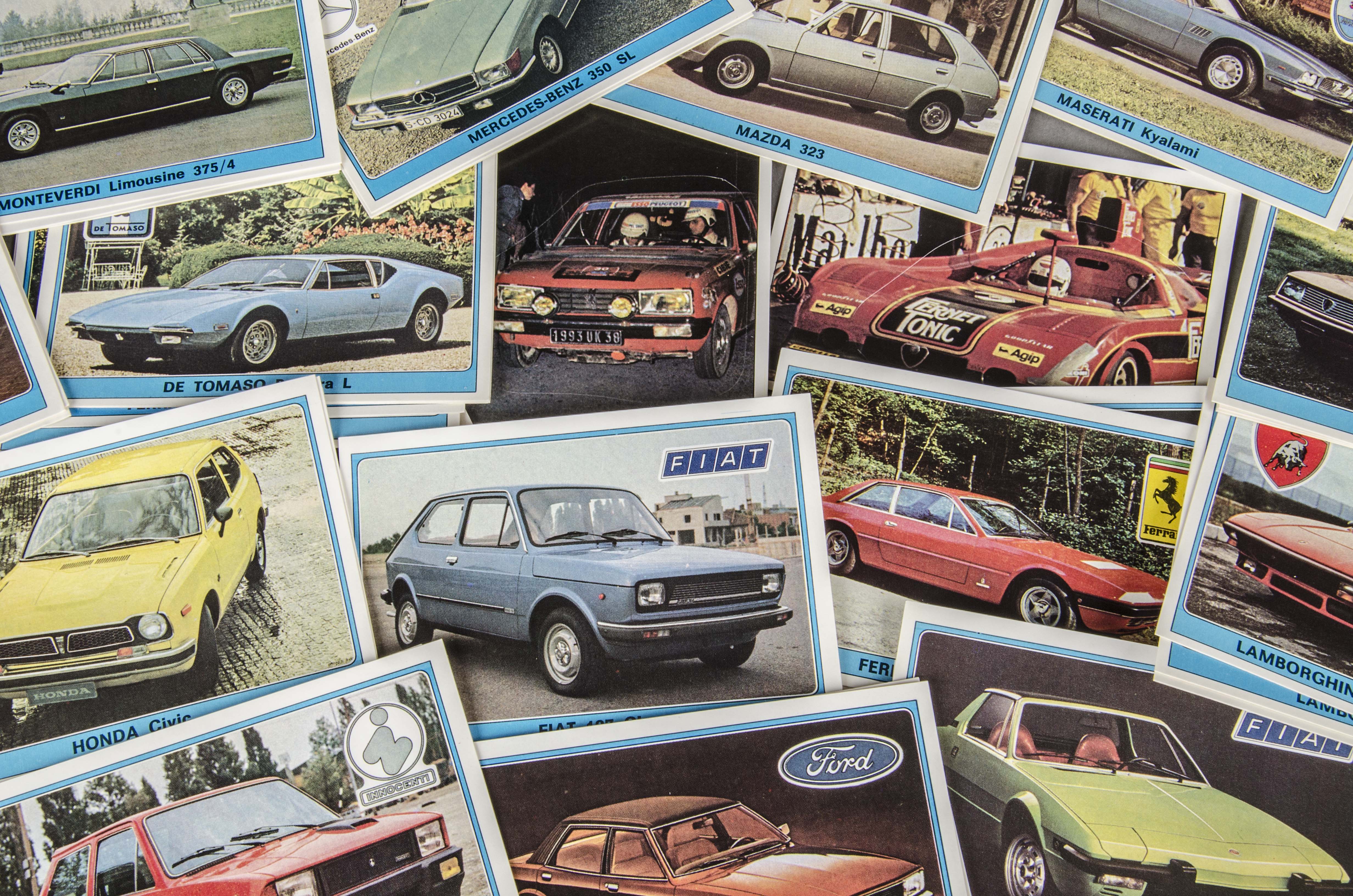 Trade Cards, Transport, two sets, Panini Super Auto (200) together with Topp Sellers Ltd Famous Cars