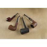 A George Jensen Starliner Giant briar pipe, with horn collar and straight tapered stem, also a