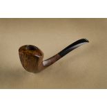 A fine S. Bang briar estate pipe, the smooth straight grain, four sided, with matching faceted stem,