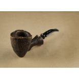 A fine Preben Holm briar estate pipe, the sitter with hand cut sandblasted finish, oval bowl, with