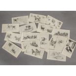 Cigarette Cards, Dogs, (RARE Overseas Issue), Lambert & Butler Dogs Etchings (Series of 26)(gd)