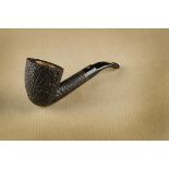 A Spadoni Pesaro unsmoked pipe, Fiamma Di Re Tre Corone, sandblasted curved finish, with hand cut