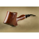 A Harcourt briar Danish estate pipe, the straight grain freehand, having sandblasted base, marked to
