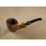 A Savinelli Autograph briar estate pipe, number 8, the straight grain, with sandblasted rim and