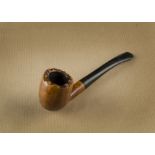 A rare JHW Weinberger briar estate pipe, the simple smooth bowl with sandblasted top and slightly