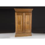 A Superior De Pedro Roger wooden Cigar Dehumidifier, of rectangular teak frame with double panel