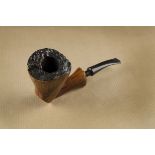 A Harcourt briar Danish estate pipe, the free hand sitter, with straight grain, rusticated rim,
