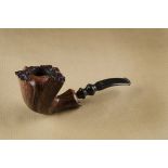 A Crown briar estate pipe by Poul Winsløw, the Fancy no.100, free hand carved bowl, with indented