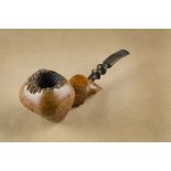 A Sven Lar briar estate pipe by Michael Kabik, the free hand with mixed grain, with rusticated