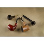 Four Italian briar pipes, comprising a La Strada Staccato, with perspex clear stem, a Viprati free