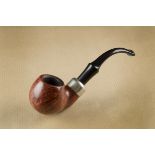 A K & P Peterson briar estate pipe, the apple bowl with chromed collar, marked made in The