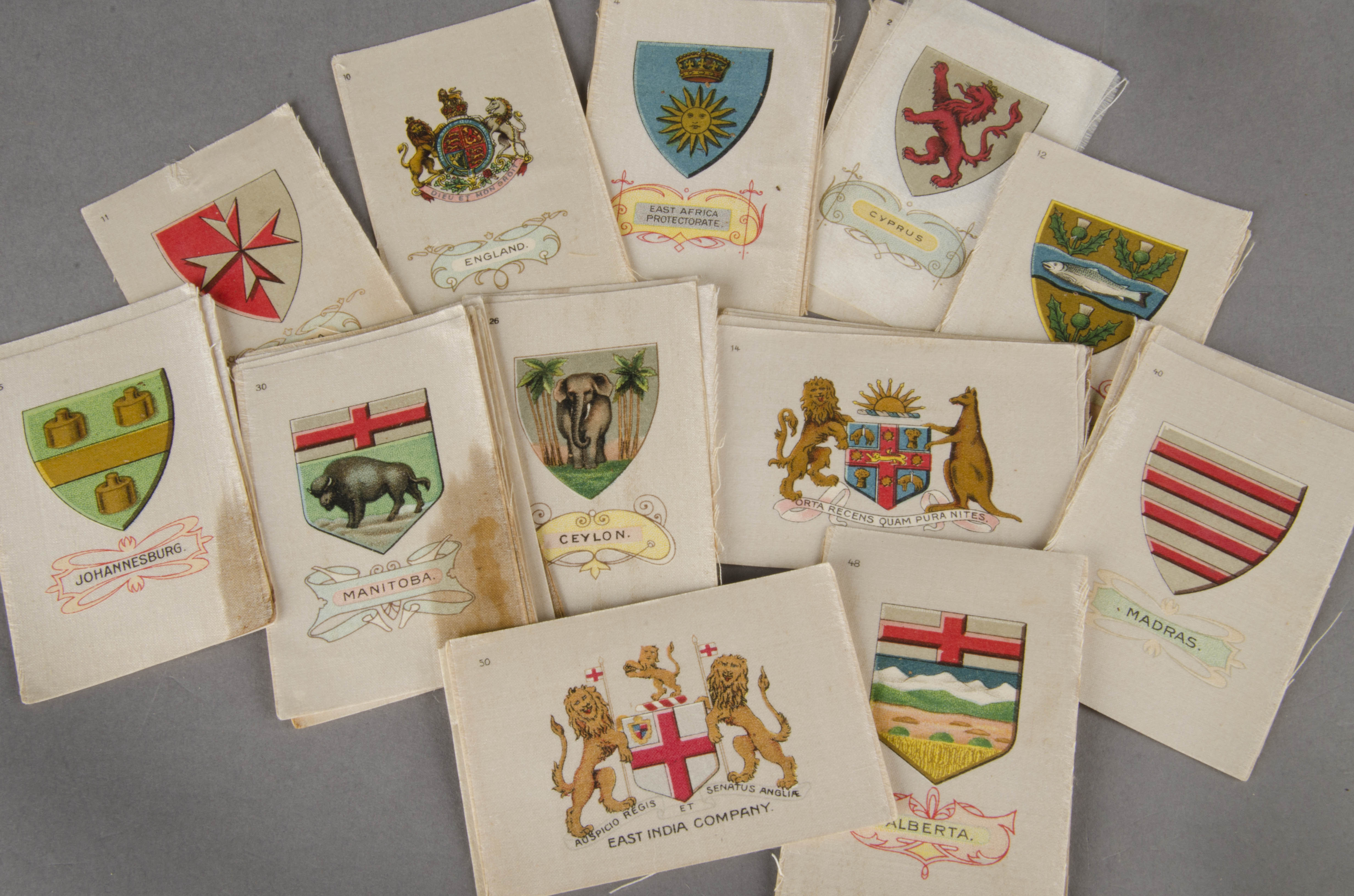 Cigarette Silks, Wills Australian Issue Arms of the British Empire (part set 39/50, majoiry have