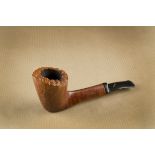 A Savinelli briar estate pipe, the autograph No.5, straight grain, with rusticated rim, twisted