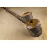 Four oversized cherry tree bowl pipes, with bark finish (4)