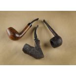 A Dan Bar Refbjerg polished briar estate pipe, with a polished straight grain, monogrammed to