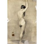 Marcus Clayton Stone R.A. (1840-1921), graphite on paper full length male nude, signed and dated