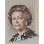 Bernard Hailstone R.P. (1910-1987), an important pastel on paper preparatory sketch of HRH Queen
