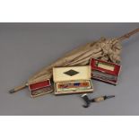 A 19th Century cheroot holder, modelled as a miniature mountain goat horn and foot together with