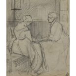George James Pinwell (1842-1875) pencil, Study of a Woman, framed and glazed, 12 cm x 10 cm, JS Maas