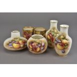 A small collection of mid to late 20th century Royal Worcester, decorated with fruit by Roberts,