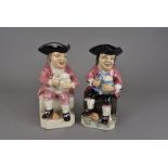 Two Kevin Francis ceramic character jugs, modelled as The Lord Howe, one in full colour no 102 of